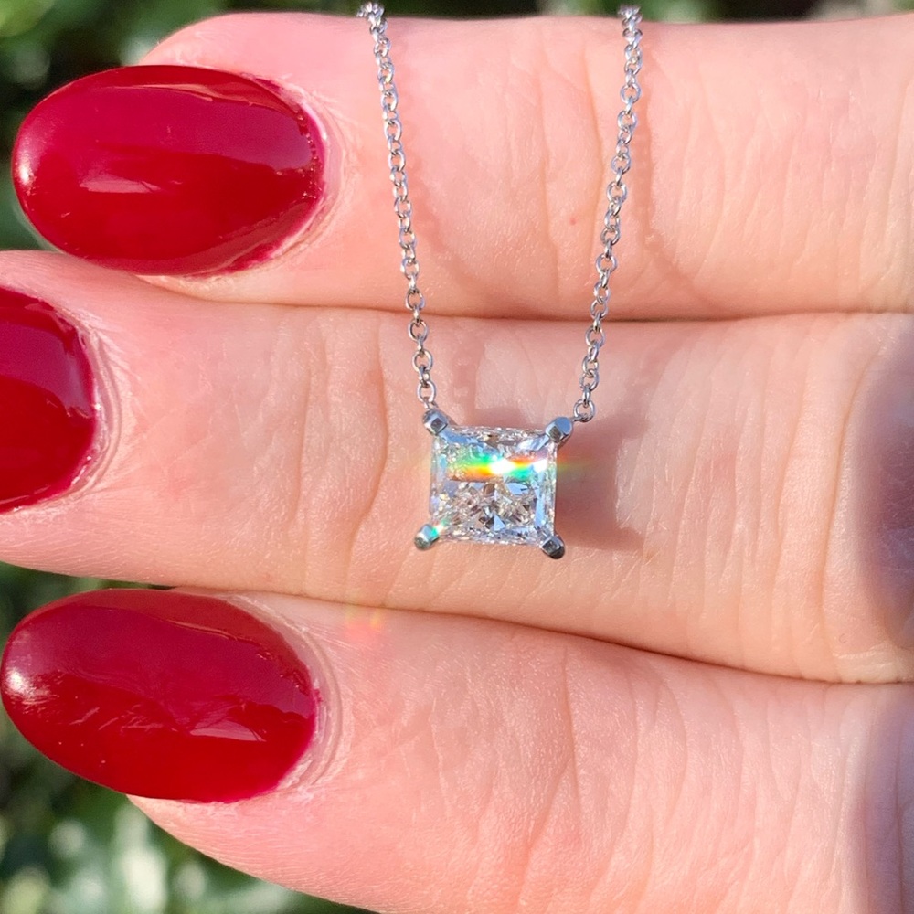 14k Diamond Princess Necklace